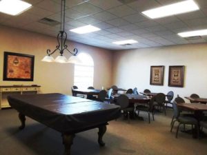 Photo of billiards and card tables.